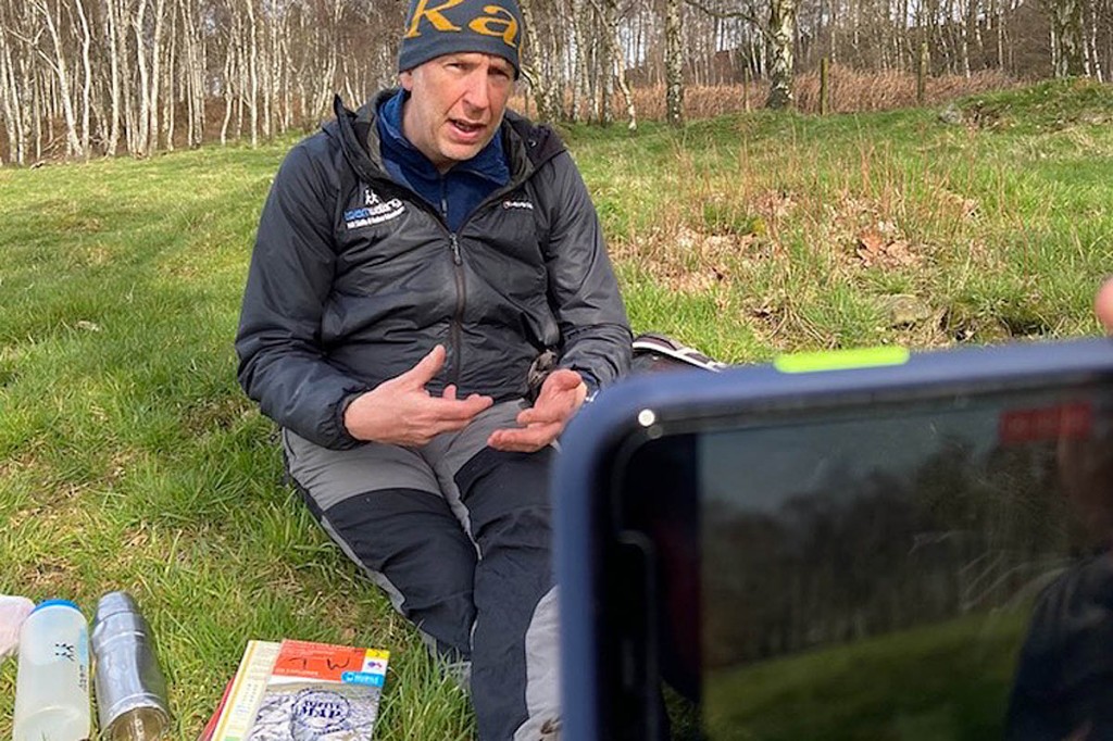 Mark Reid has been filmed for a 'virtual' map-reading course