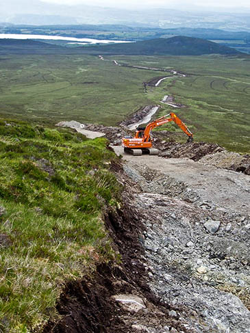A hilltrack under construction on Beinn Bhuraich. Photo: Alex Sutherland A hilltrack under construction on Beinn Bhuraich. Photo: Alex Sutherland