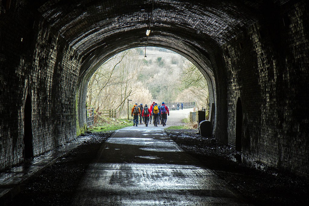 Walkers on the Monsal Trail in the Peak District. Photo: Bob Smith/grough