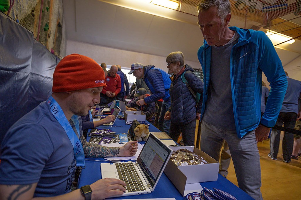 Competitors register at the Edale starting point. Photo: Jimmy Hyland