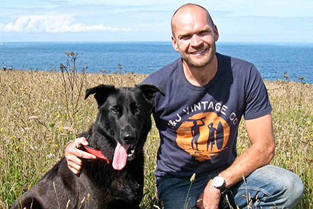 Monty Halls and his dog Reuben Monty Halls and his dog Reuben
