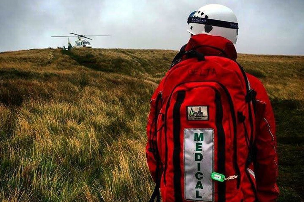 The air ambulance at the scene where the woman collapsed. Photo: Northumberland National Park MRT The air ambulance at the scene where the woman collapsed. Photo: Northumberland National Park MRT