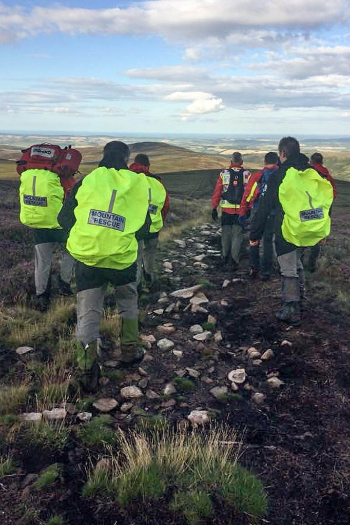 Team members in action during the incident on The Cheviot. Photo: Northumberland NPMRT