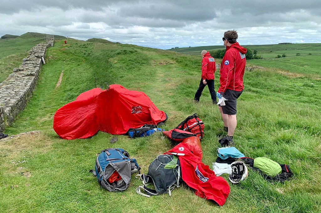 The rescue scene on Hadrian's Wall. Photo: NNPMRT