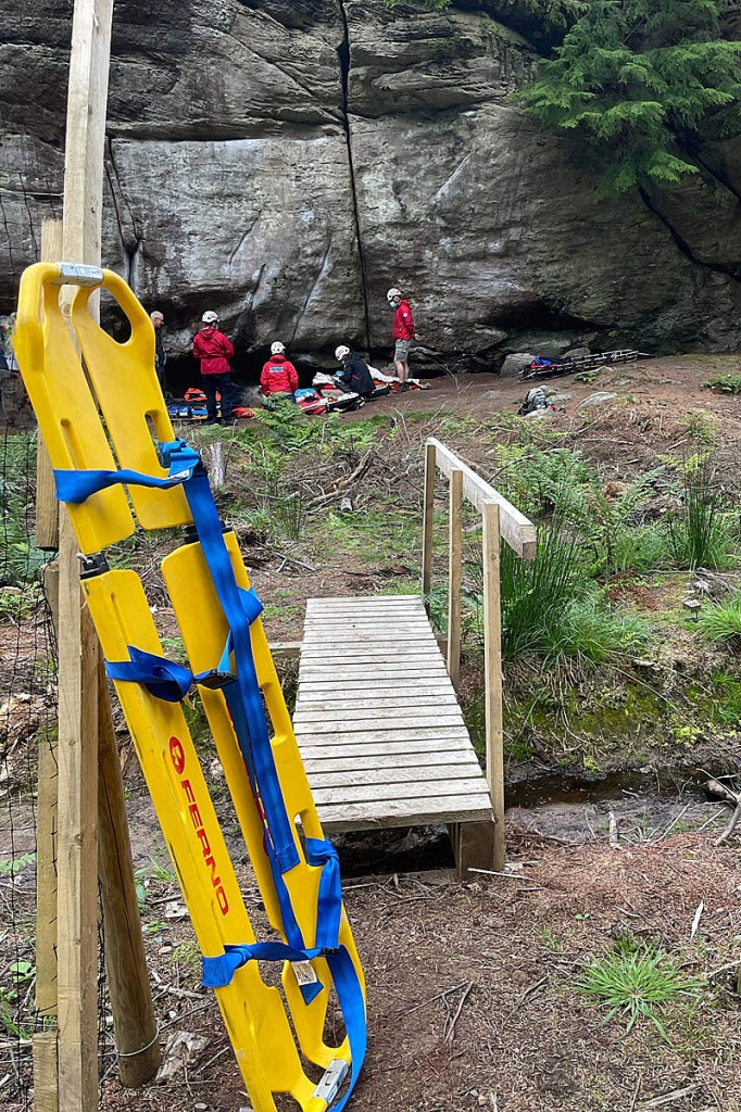 The rescue scene at the crag in Kyloe in the Wood. Photo: NNPMRT
