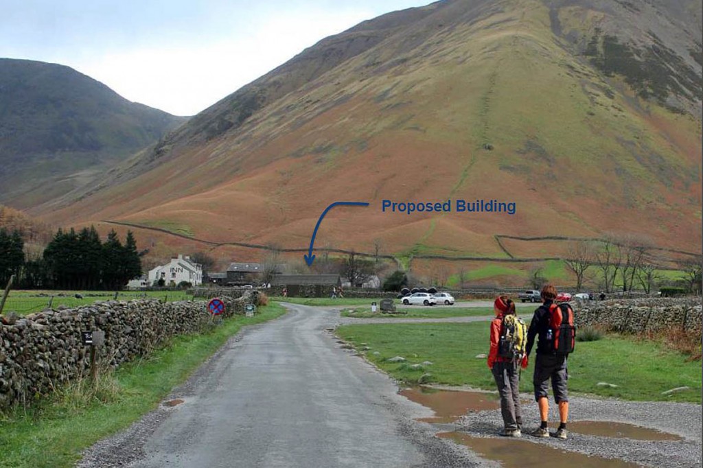 The location of the proposed toilet block at Wasdale Head. Image: National Trust