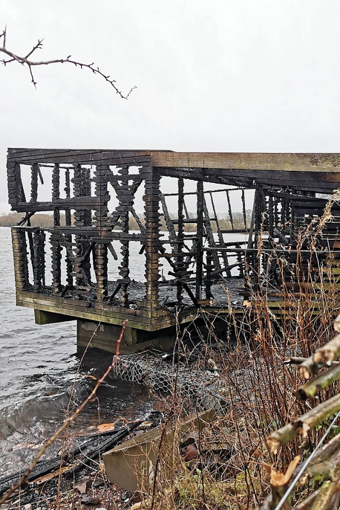 The burnt-out hide. Photo: Simon Ritchie/NatureScot