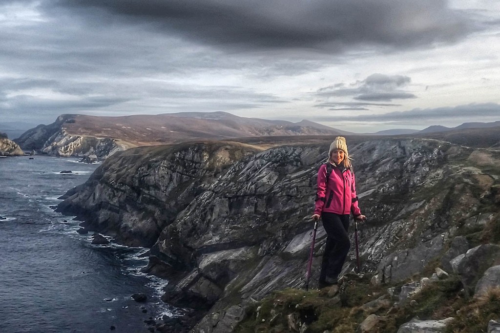 Nikki Bradley at the site of her traverse. Photo: Iain Miller