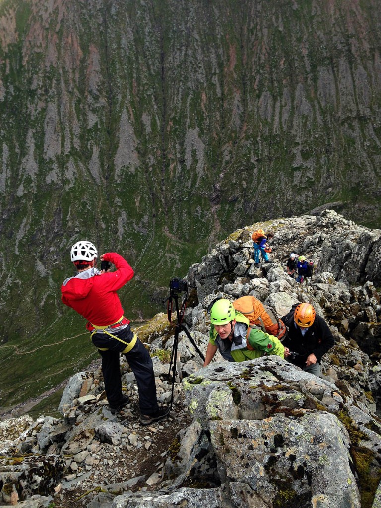 Climbers on the North Face during last year's survey. Photo: D MacLeod