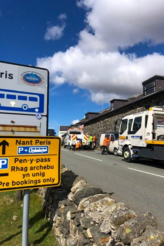 Inconsiderately parked vehicles blocked emergency access. Photo: North Wales Police