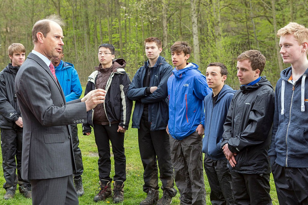 Prince Edward met Duke of Edinburgh's Award expedition students from Childwall Sports and Science Academy, Liverpool. Photo: Ian Daisley