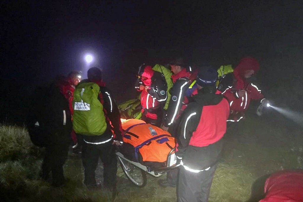 Rescuers stretchered the injured walker for more than 4km. Photo: Northumberland NPMRT