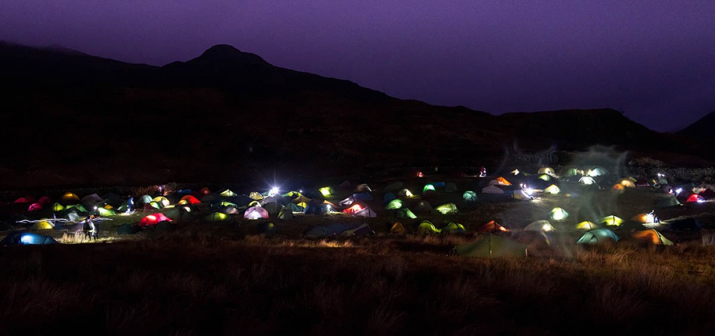 Competitors light up the Lake District in their camp