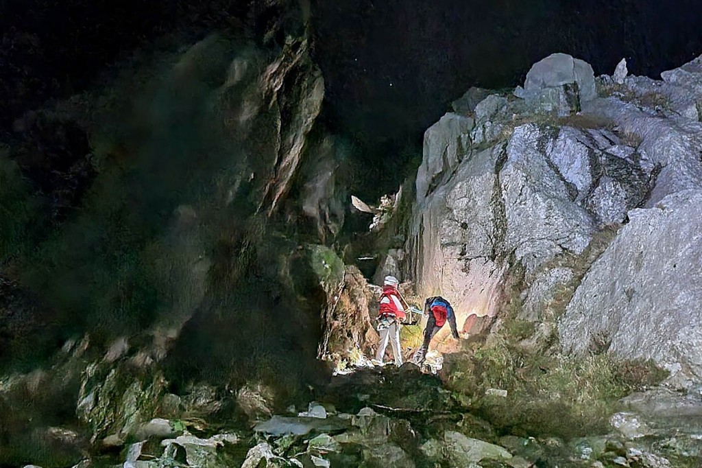The rescue scene in the gully. Photo: Dave Brown/OVMRO