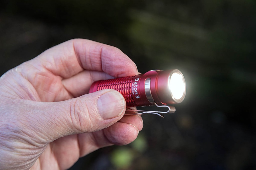 The Olight Baton 3 Premium Edition torch is compact. Photo: Bob Smith/grough