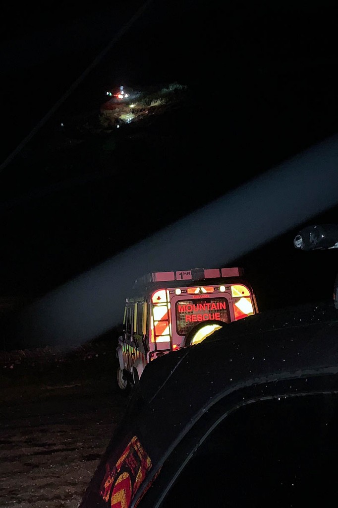 Rescuers at the scene on Red Screes. Photo: Patterdale MRT
