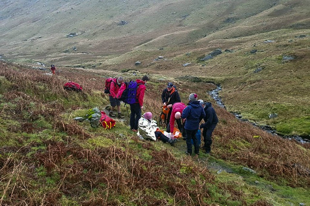 The rescue scene in Caiston Glen. Photo: Patterdale MRT