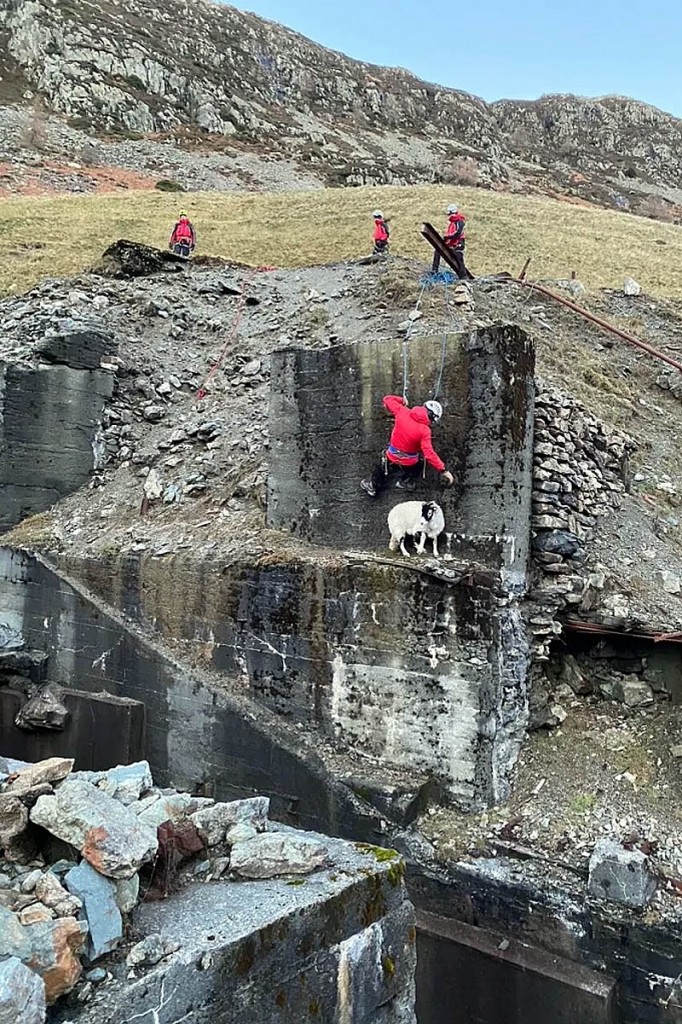 Rescuers in action at the incident at Greenside. Photo: Patterdale MRT