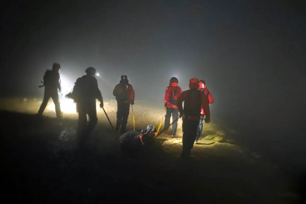Rescuers in action on Helvellyn. Photo: Patterdale MRT Rescuers in action on Helvellyn. Photo: Patterdale MRT