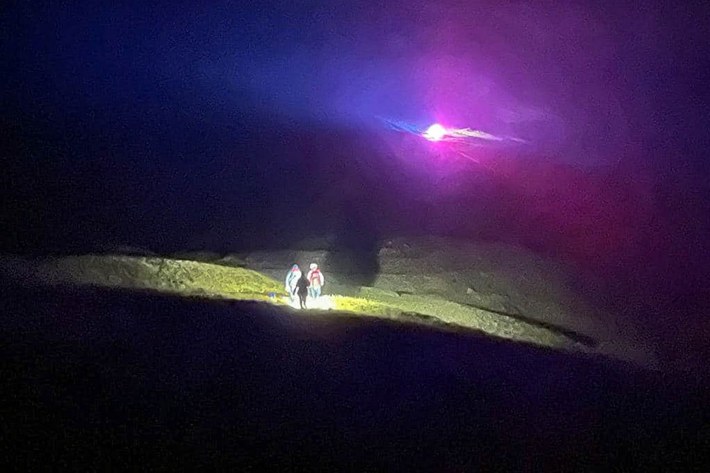 Team members escorted the three people to safety. Photo: Patterdale MRT