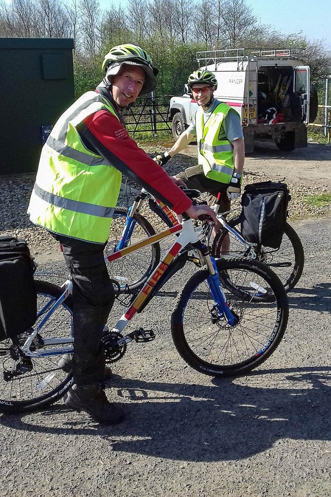 Vounteer rangers Peter Woodland, left, and David Bratley on the fire bikesVounteer rangers Peter Woodland, left, and David Bratley on the fire bikes Vounteer rangers Peter Woodland, left, and David Bratley on the fire bikes