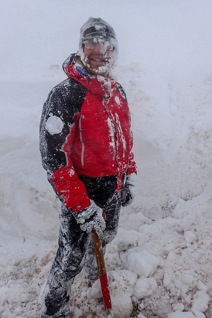 A mountain rescue team member battles the Beast from the East. Photo: Matt Nightingale