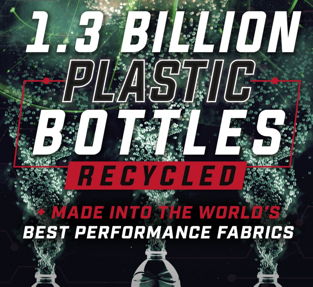 Plastic bottles are recycled and turned into Polartec fabrics Plastic bottles are recycled and turned into Polartec fabrics