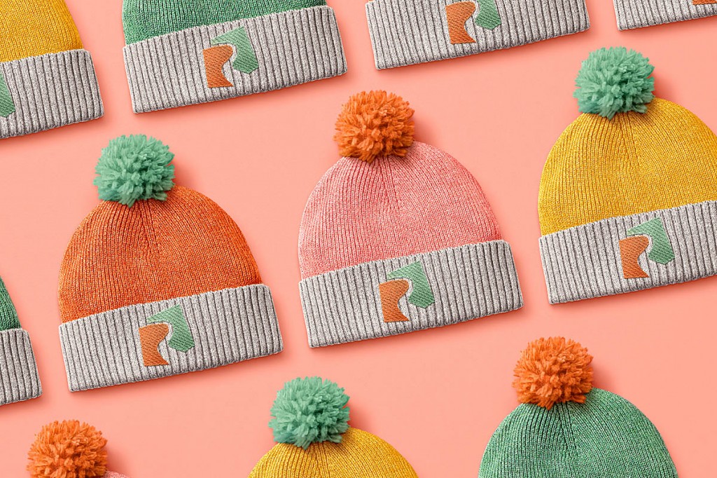 Bobble hats featuring the Ramblers' new logo