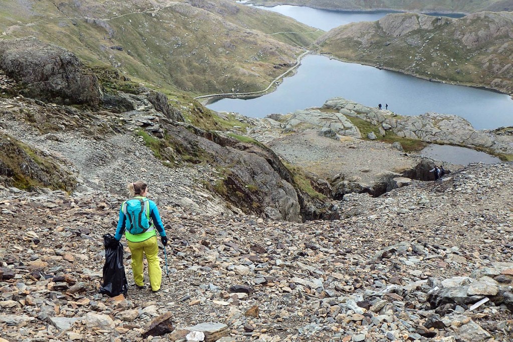 The clean-up on Snowdon. Photo: Real3 Peaks Challenge The clean-up on Snowdon. Photo: Real3 Peaks Challenge