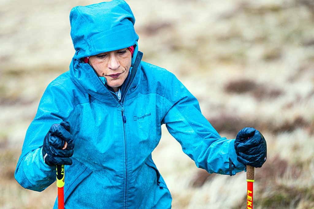 Sabrina Verjee found the going tough on her fourth day on the fells. Photo: Steve Ashworth