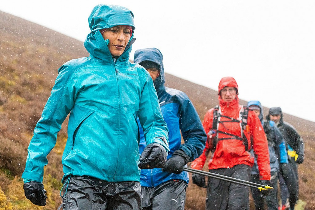 Verjee and her support runners battled atrocious weather during Monday. Photo: Steve Ashworth Verjee and her support runners battled atrocious weather during Monday. Photo: Steve Ashworth