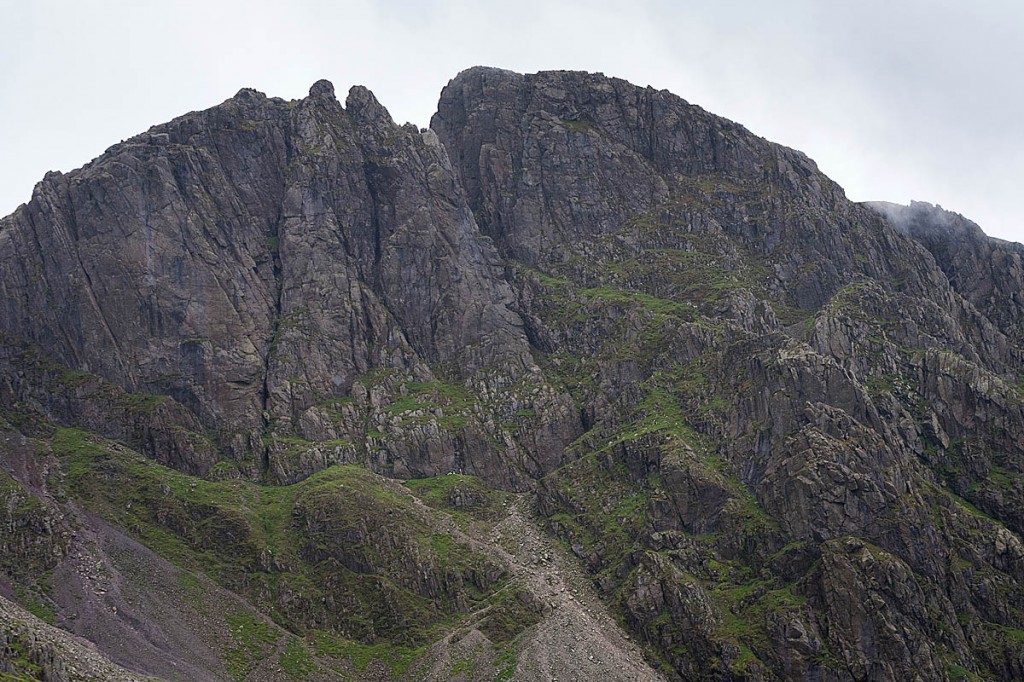The climbers were stuck in the chimney, centre left, on Scafell Crag. Photo: Bob Smith/grough The climbers were stuck in the chimney, centre left, on Scafell Crag. Photo: Bob Smith/grough