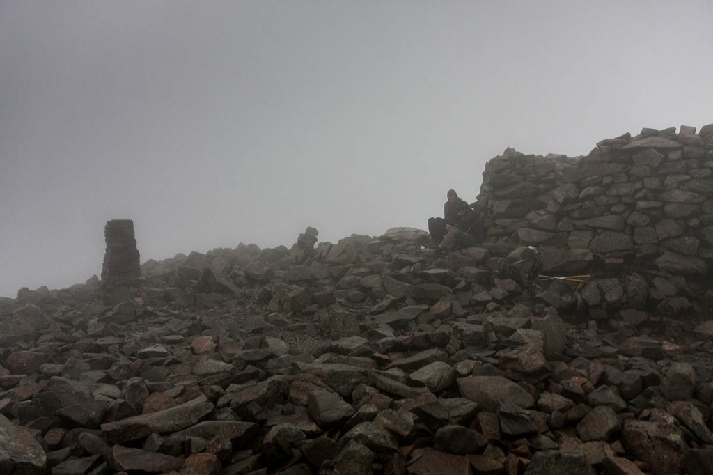 The summit of Scafell Pike was in mist. Photo: Bob Smith/grough