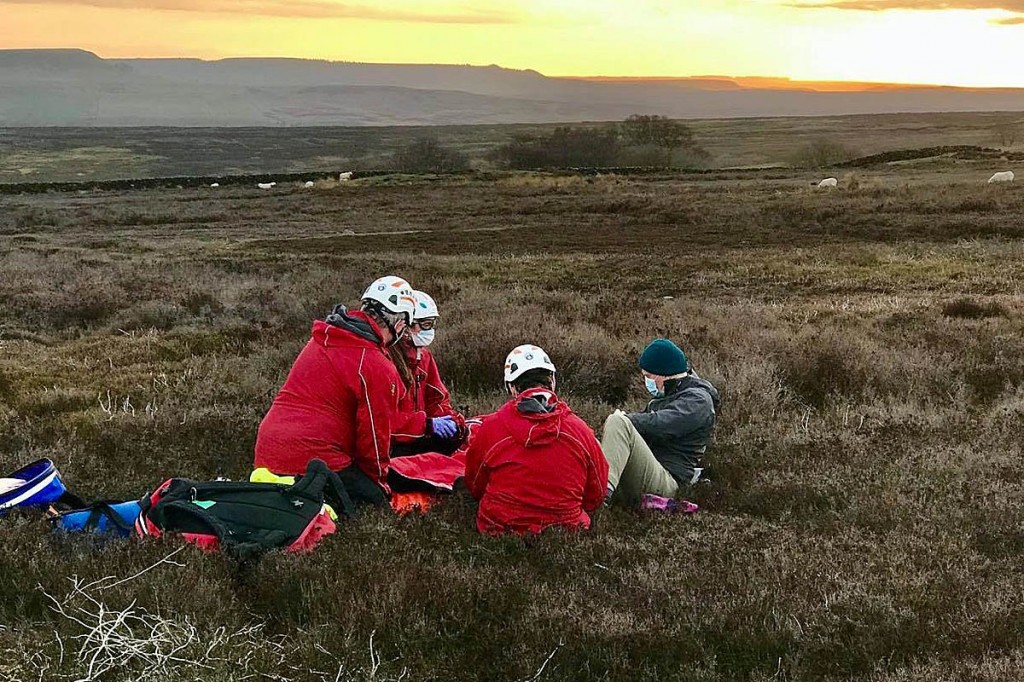 The rescue scene on Harland Moor. Photo: Scarborough and Ryedale MRT The rescue scene on Harland Moor. Photo: Scarborough and Ryedale MRT