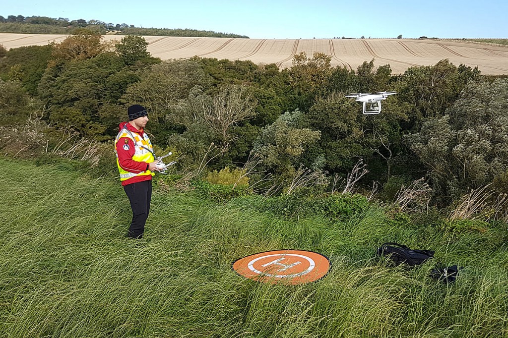 A drone in action during the search