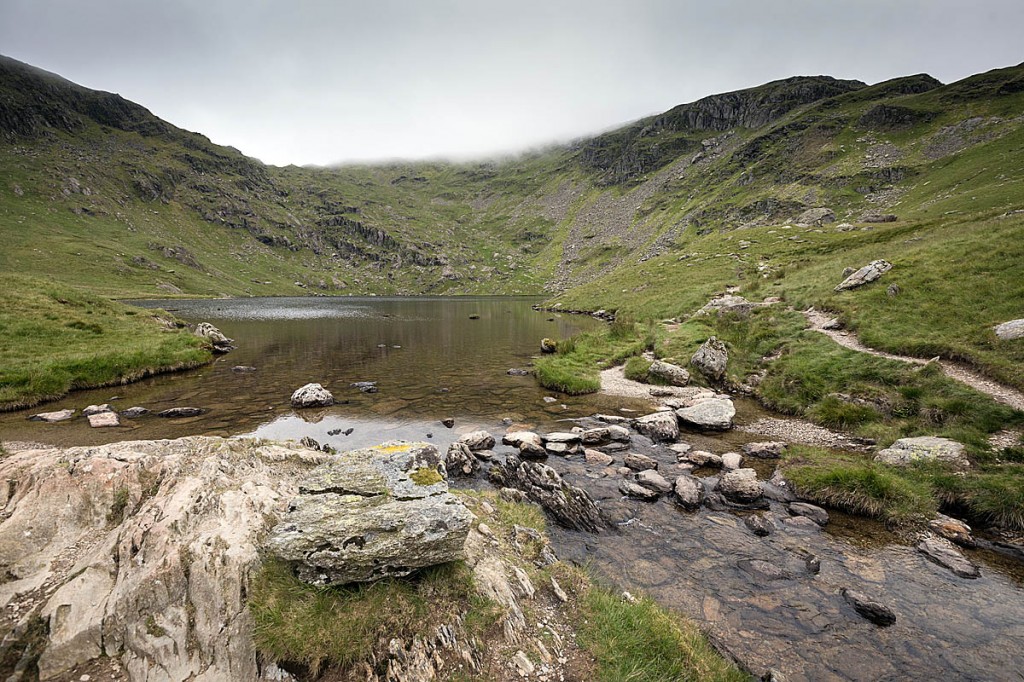 Rescuers met the parents as they descended from Nan Bield Pass. Photo: Bob Smith/grough Rescuers met the parents as they descended from Nan Bield Pass. Photo: Bob Smith/grough