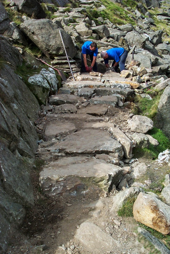 Work is carried out on one of Snowdon's paths Work is carried out on one of Snowdon's paths