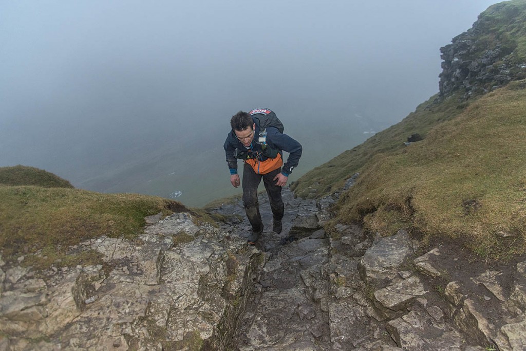 Eugeni Roselló Solé nears the summit of Pen-y-ghent. Photo: Mick Kenyon/Montane Spine Race Eugeni Roselló Solé nears the summit of Pen-y-ghent. Photo: Mick Kenyon/Montane Spine Race