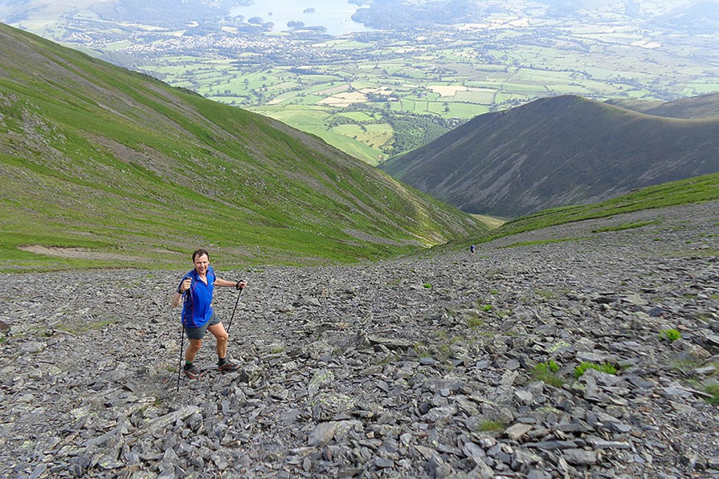 Steve Birkinshaw on Skiddaw on the penultimate day of his record run Steve Birkinshaw on Skiddaw on the penultimate day of his record run