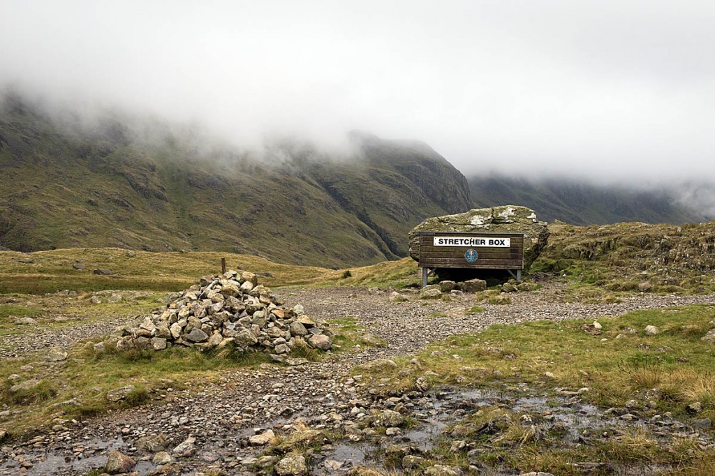 The woman fell near the Sty Head strecher box. Photo: Bob Smith/grough The woman fell near the Sty Head strecher box. Photo: Bob Smith/grough