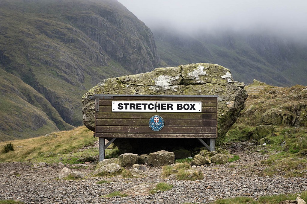 The walkers took shelter in the Sty Head stretcher box. Photo: Bob Smith/grough
