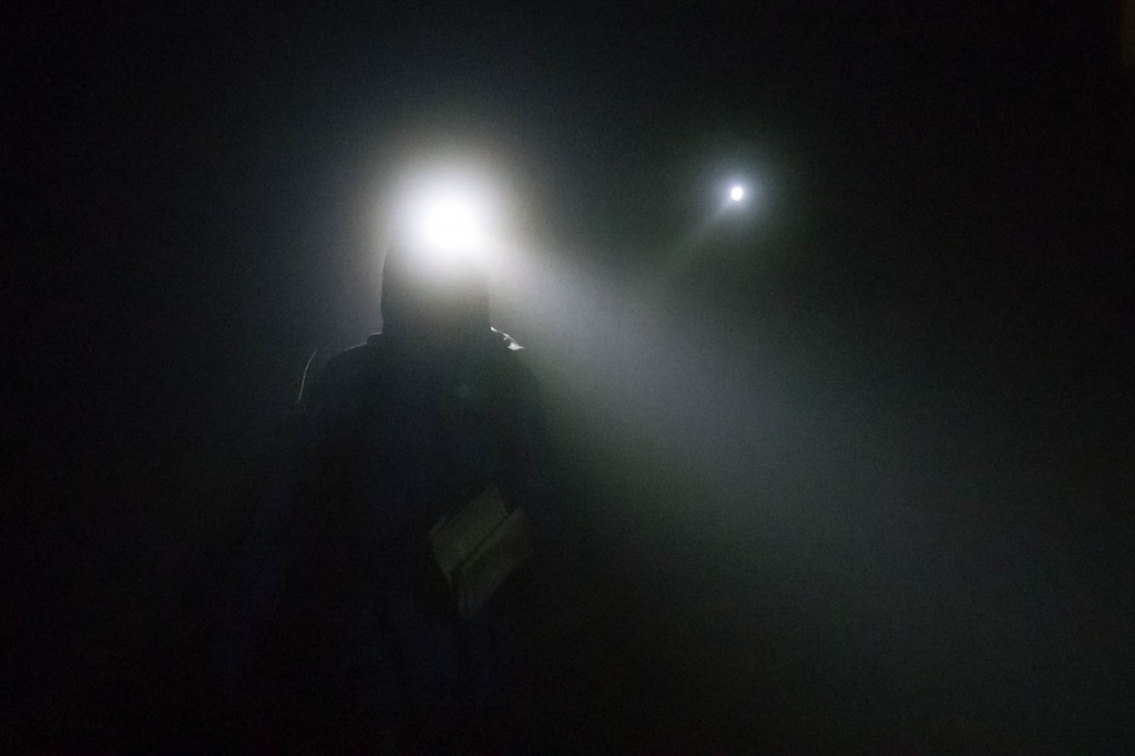 Runners arrive at the M62 checkpoint at nightfall. Photo: Bob Smith/grough Runners arrive at the M62 checkpoint at nightfall. Photo: Bob Smith/grough