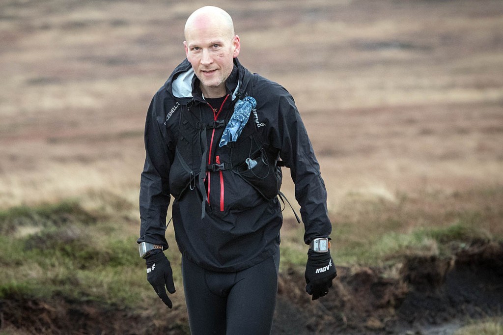 Tom Hollins on the Pennine Way during the Spine Challenger race. Photo: Bob Smith/grough