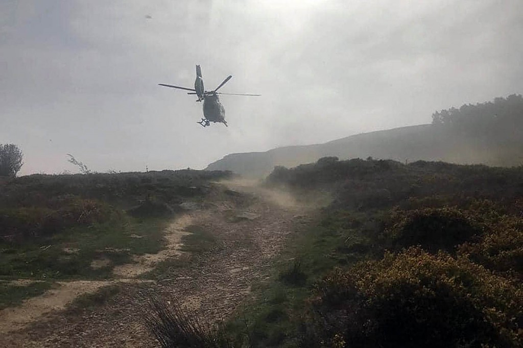 The air ambulance at the scene. Photo: UWFRA The air ambulance at the scene. Photo: UWFRA