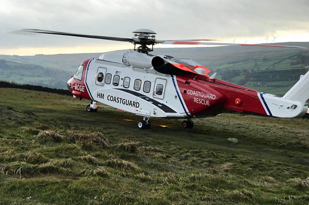 Mr Wright was spotted by the Coastguard helicopter crew. Photo: UWFRA