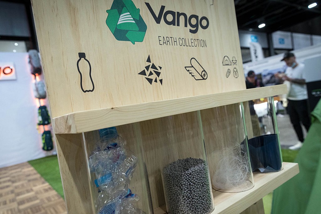 Vango's emphasis on sustainability was on display. Photo: Bob Smith/grough