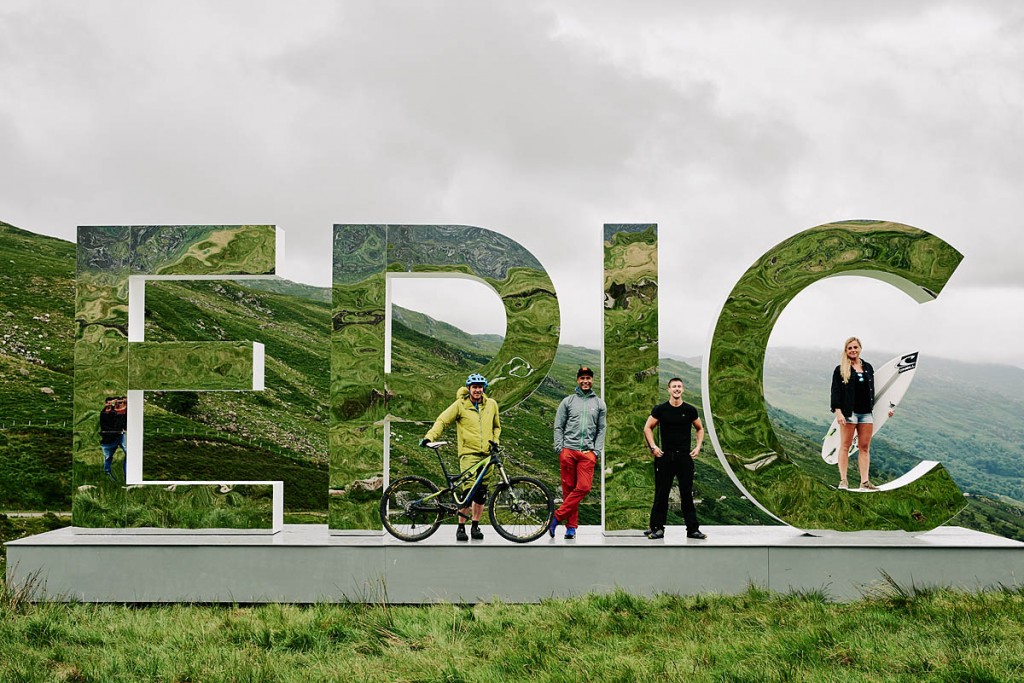 Adventurers launched the art installation in Snowdonia