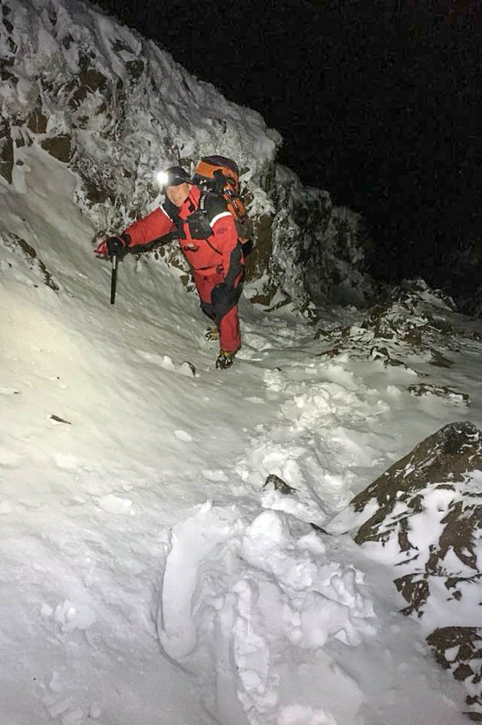 Rescuers encountered full winter conditions during the overnight rescue. Photo: Wasdale MRT