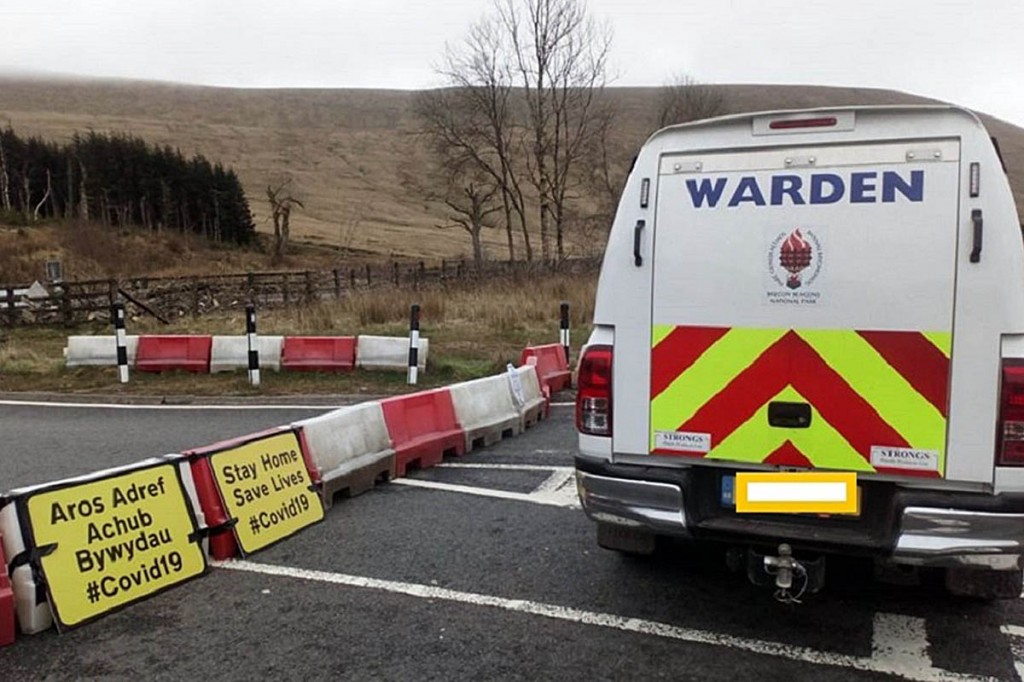 Stay home messages in the Brecon Beacons