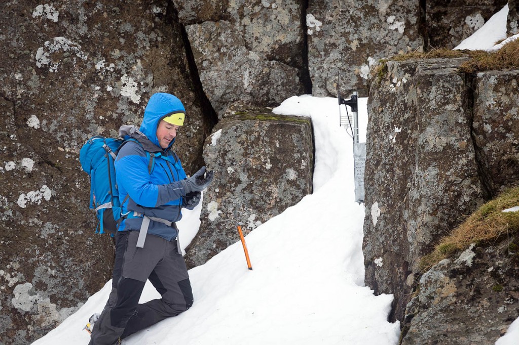 Zac takes a look at the newly installed temperature monitor. Photo: Bob Smith/grough